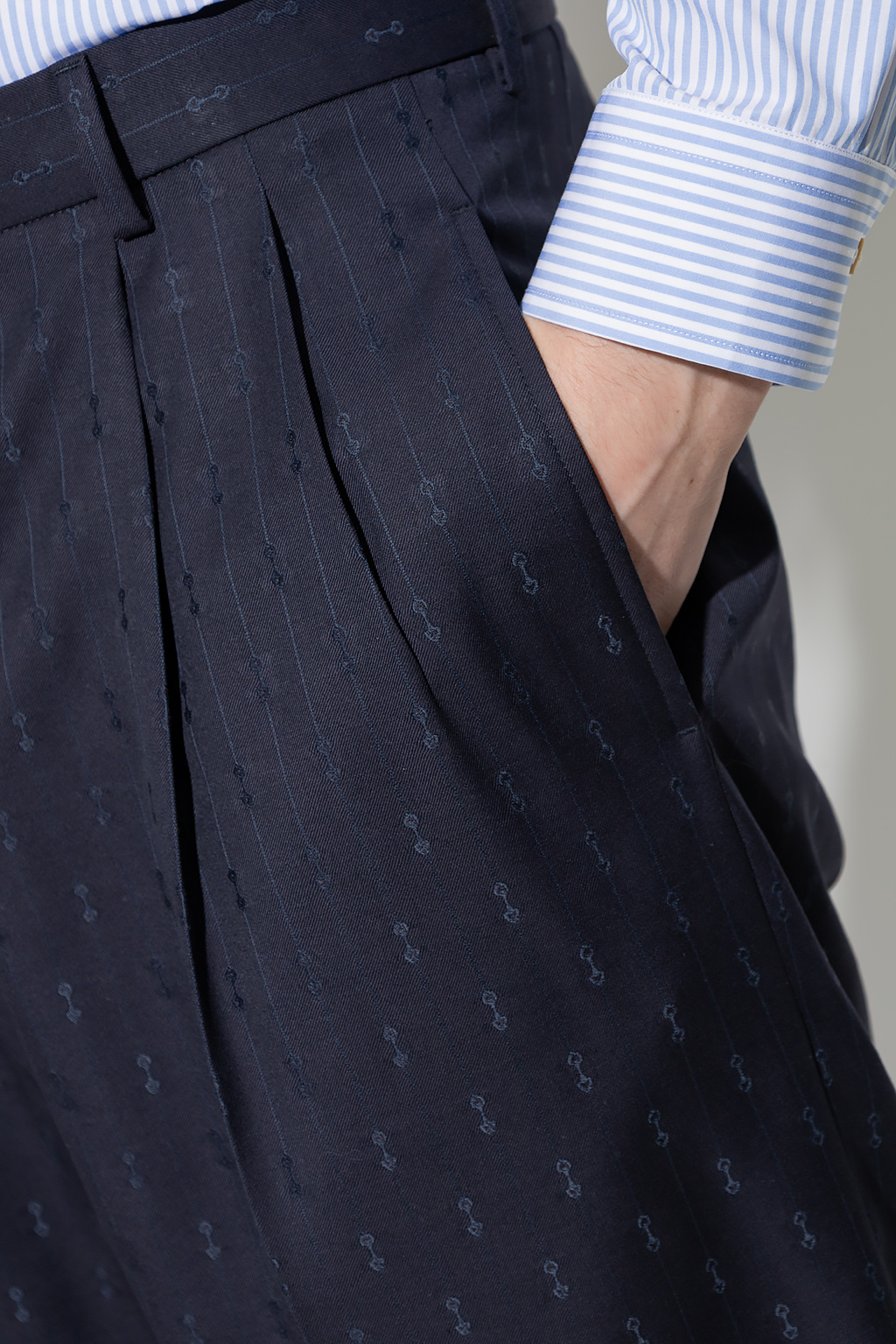 Navy blue Wool trousers Gucci - SchaferandweinerShops Japan